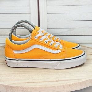 Vans Old Skool Canvas Lace Up Low Top Sneakers Neon Orange 5 Men 6.5 Women